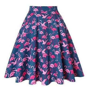 Jupe Année 50 Flamant Rose Violet - Robitta