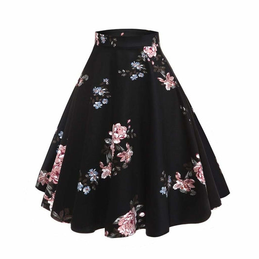 Jupe Année 50 Imprimé Vintage à Fleur - Robitta