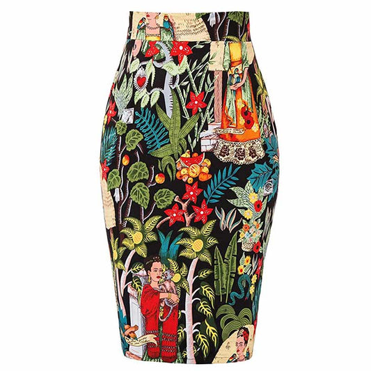 Jupe Année 50 Motifs Retro - Robitta
