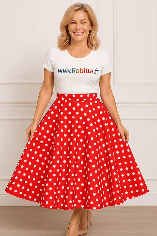 Jupe Année 50 Pin up Rouge - Robitta