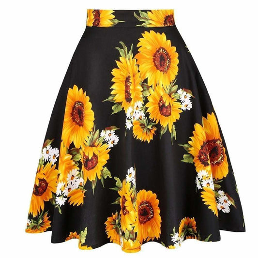 Jupe Année 50 Tournesols - Robitta