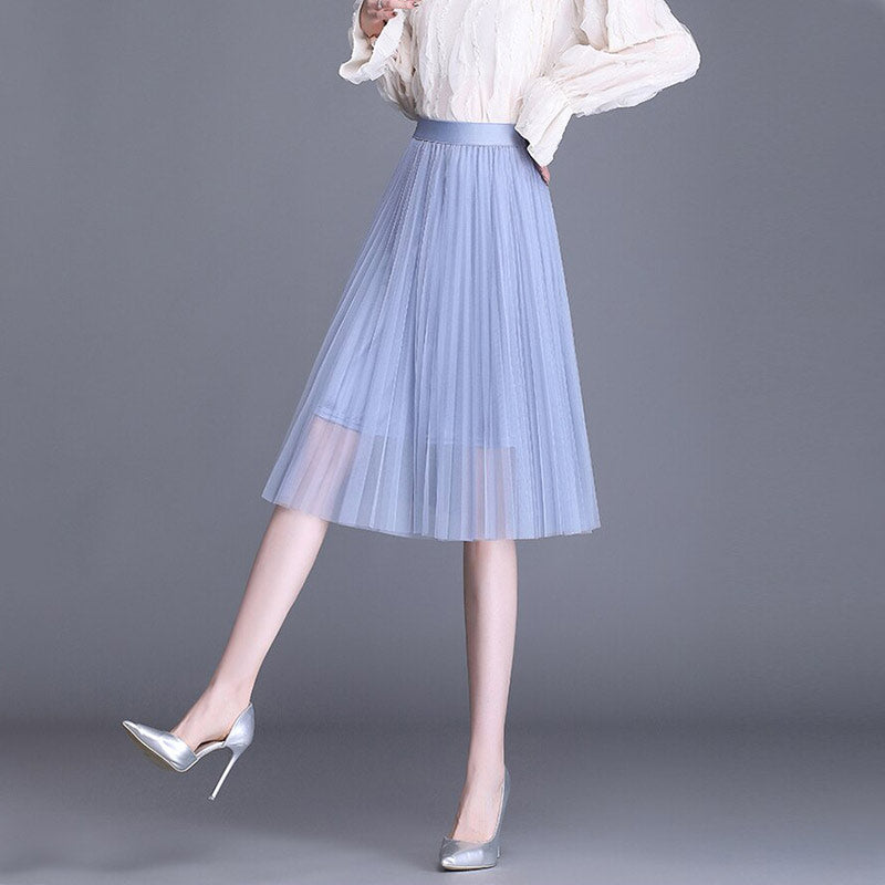 Jupe Année 50 Vintage Tulle Bleue