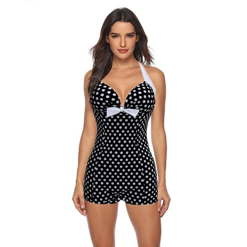 Maillot de Bain 1 Pièce Short à Pois