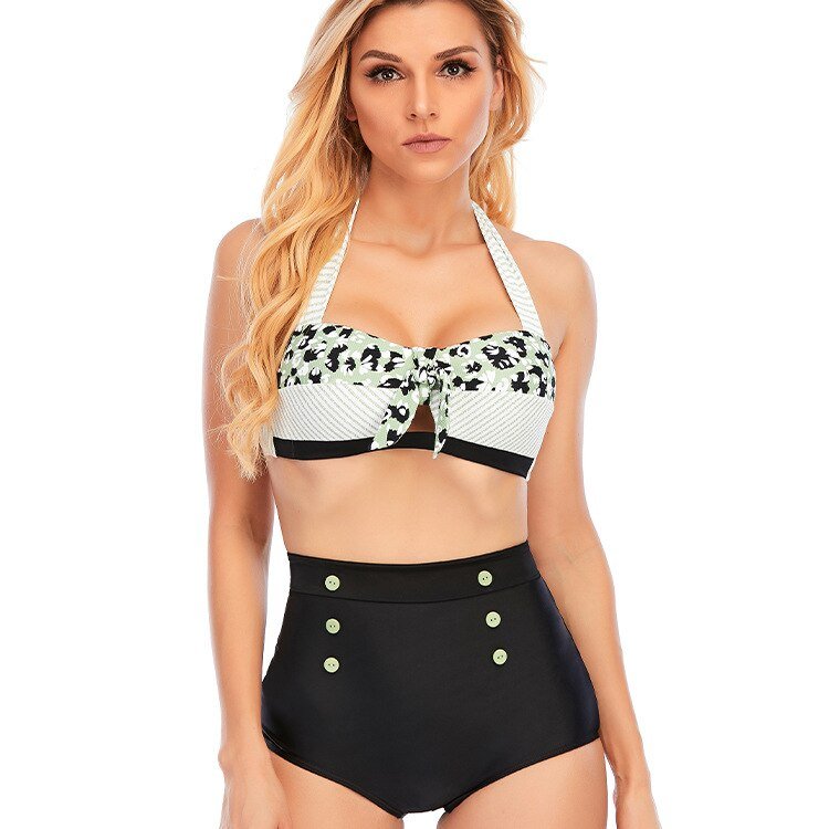 Maillot de bain Pin Up Panthère et Noir - Robitta
