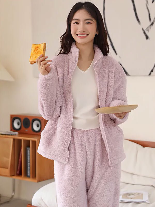 Pyjama Chaud Polaire Lavande Pour Femme "Rêve Polaire" - Robitta