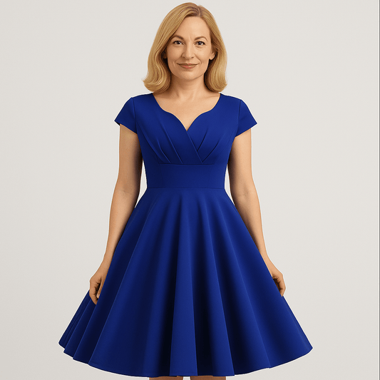 Robe Année 50 Bleu Nuit - Robitta