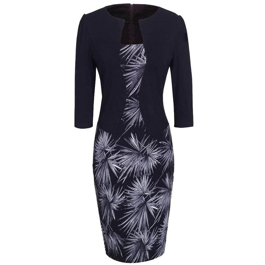 Robe Année 50 Crayon Noire Pissenlit - Robitta
