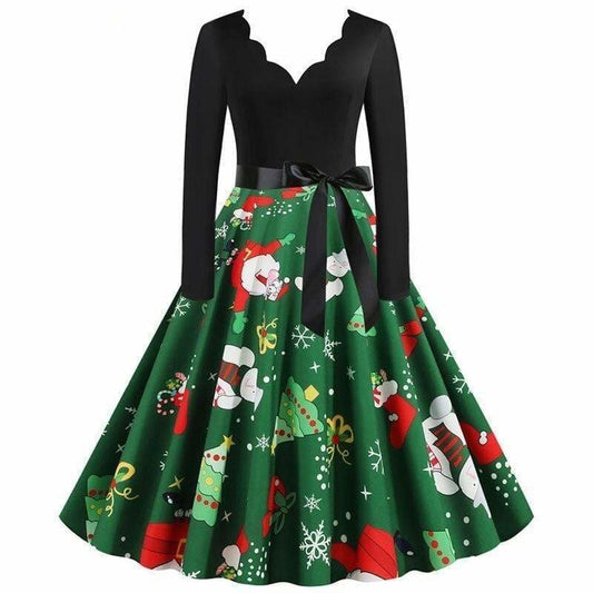 Robe Année 50 Noël Vert