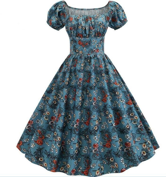 Robe Année 50 Petites Fleurs