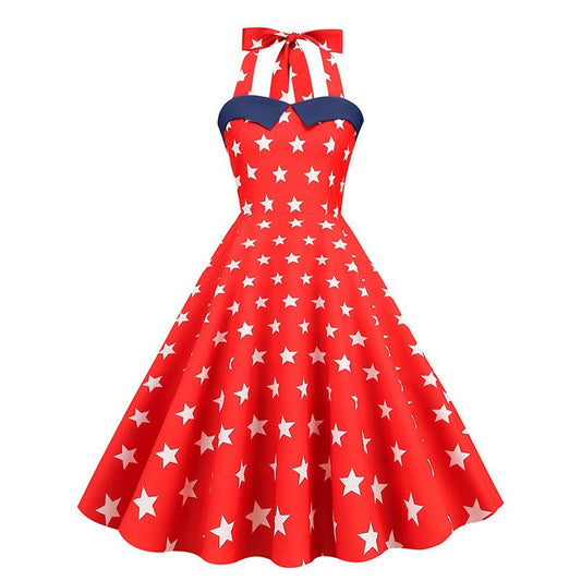 Robe Année 50 Rouge USA - Robitta