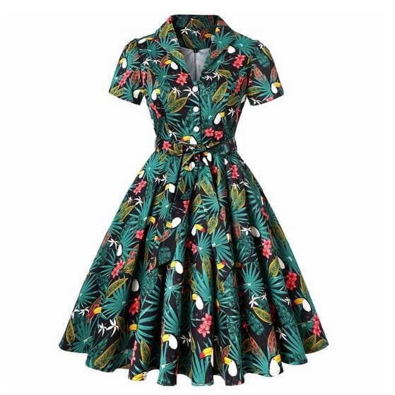 Robe Année 50 Tropicale