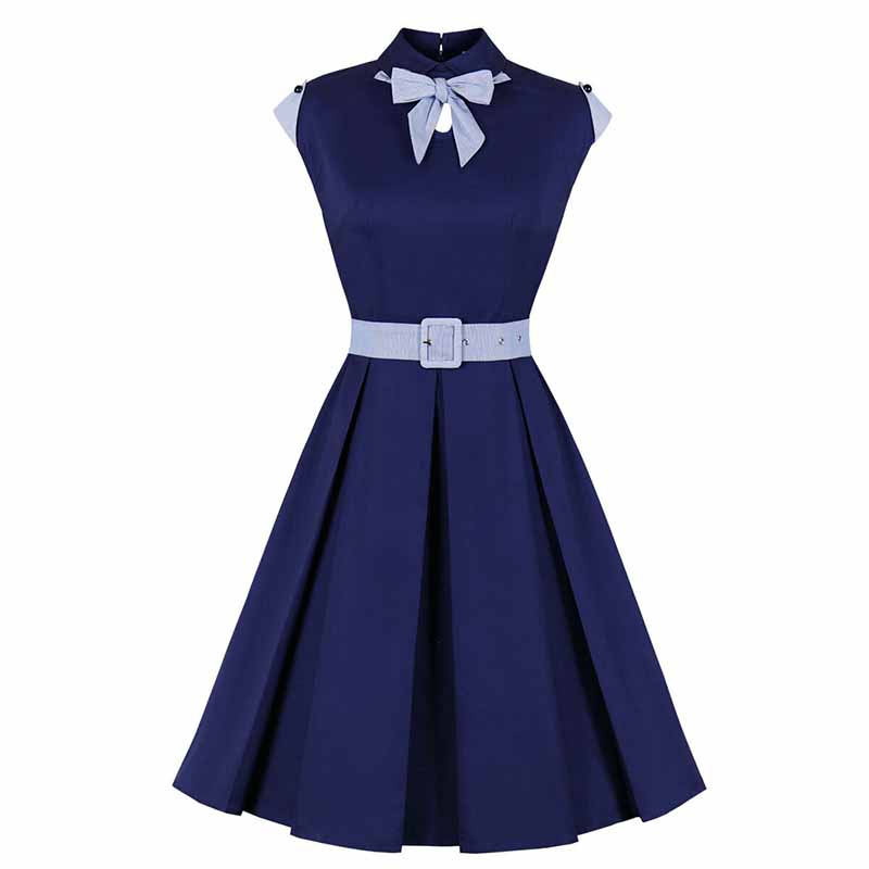 Robe Années 50 Bleu Marine