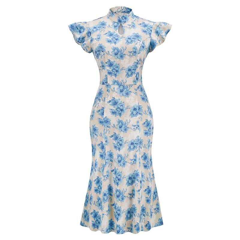 Robe Années 50 Crayon À Fleurs - Robitta