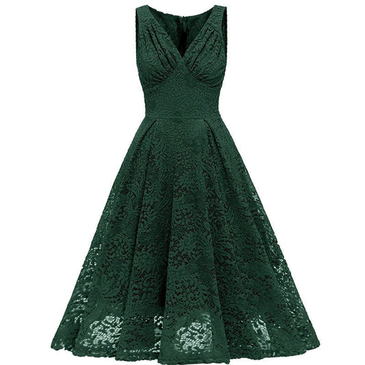 Robe Cocktail Rétro Dentelle - Robitta