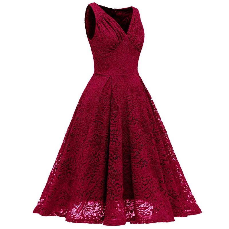 Robe Cocktail Rétro Dentelle