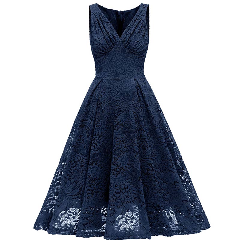 Robe Cocktail Rétro Dentelle