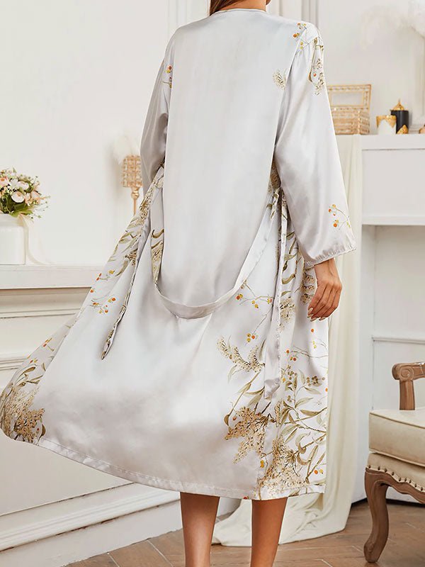 Robe de Chambre Longue Pour Femme 2 Pièces "Cocon de Satin" - Robitta