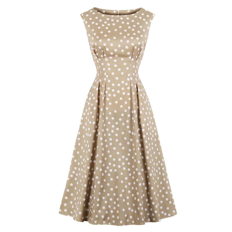 Robe Longue à Pois Années 50