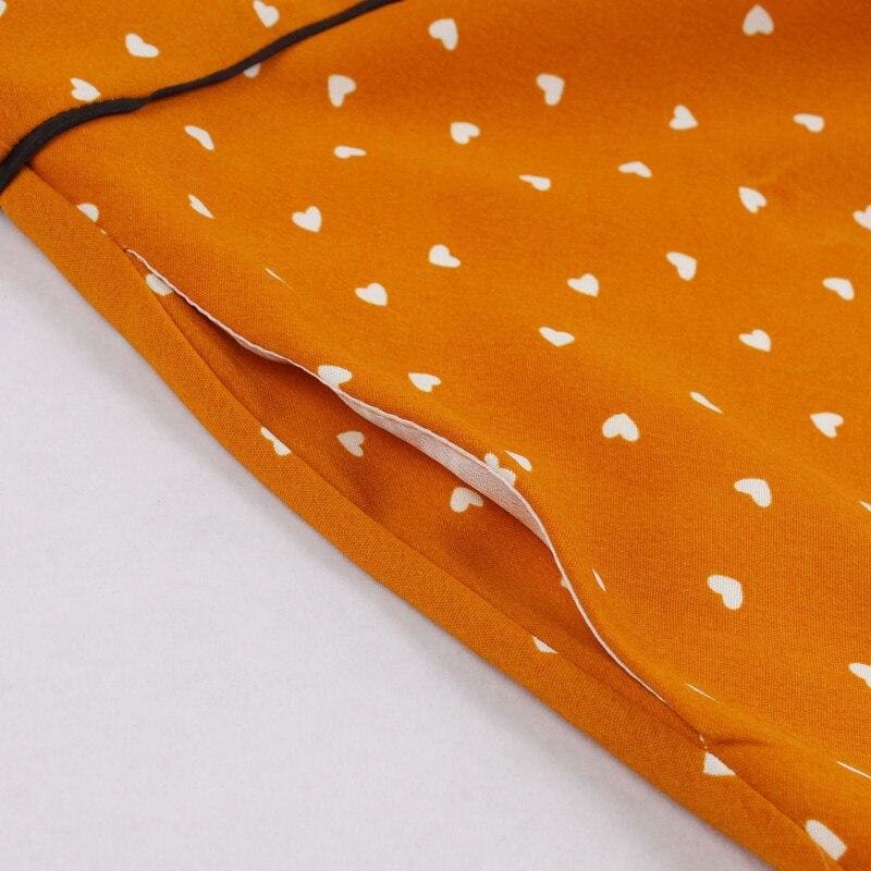 Robe Orange à Pois Année 50