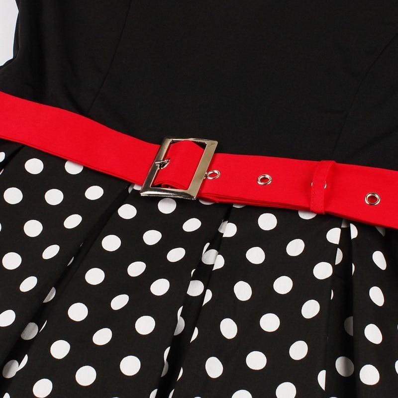 Robe Pin Up Rétro Noir à Pois