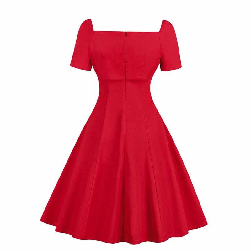 Robe Gothique Rouge et Noire Années 50