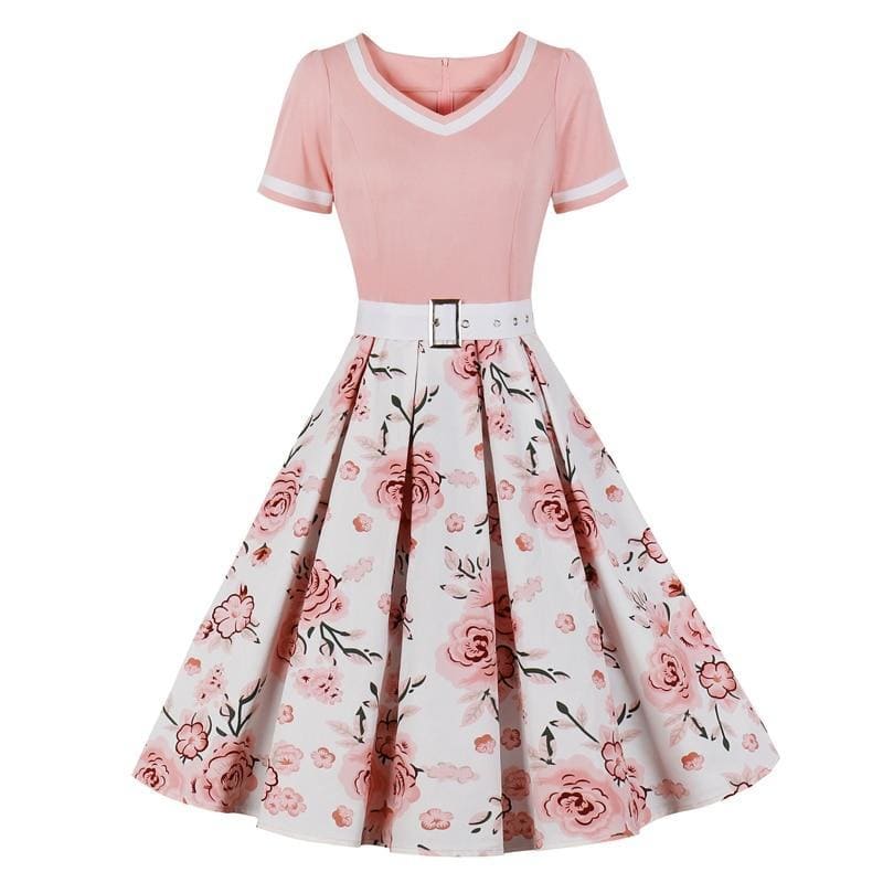 Robe Style Retro à Fleurs