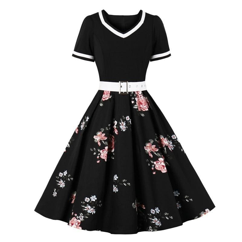 Robe Style Retro à Fleurs