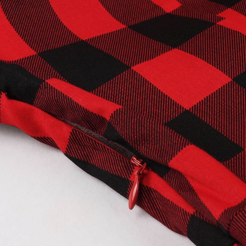 Robe Tartan Rouge et Noir Années 50