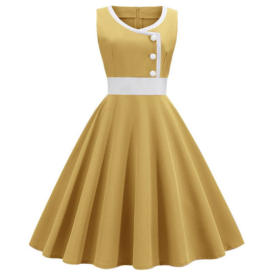 Robe Rétro Années 50 Jaune