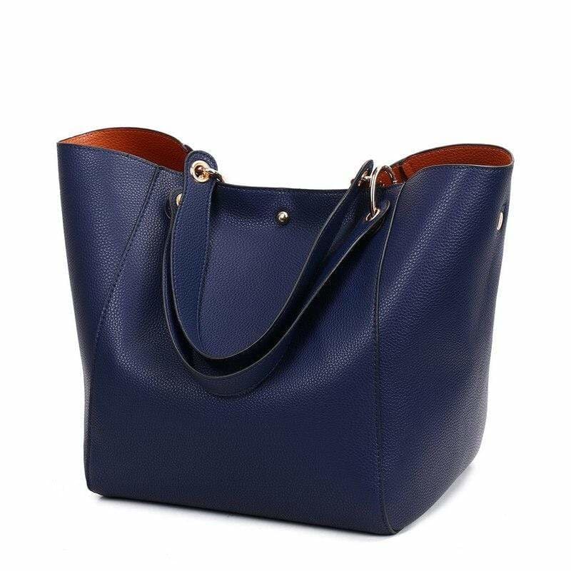 Sac à Main Année 50 Simili Cuir Bleu