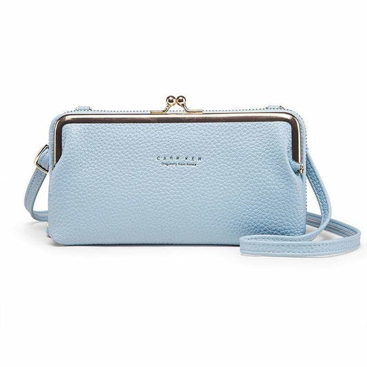 Sac Pochette Années 50 Cuir Bleu