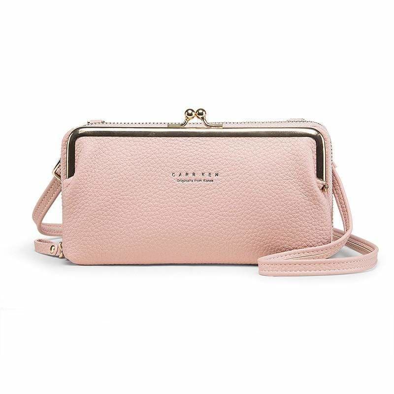 Sac Pochette Années 50 Cuir Rose Pale