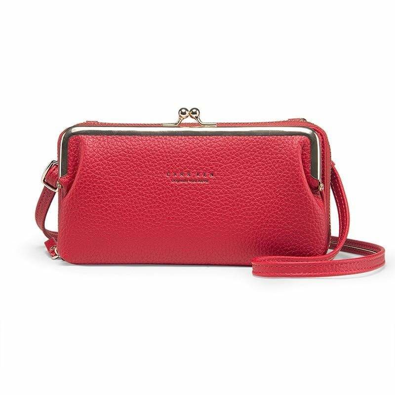 Sac Pochette Années 50 Cuir Rouge