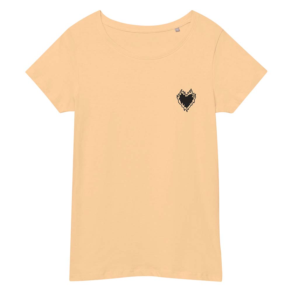 T-shirt Vintage Coeur Brodée Femme