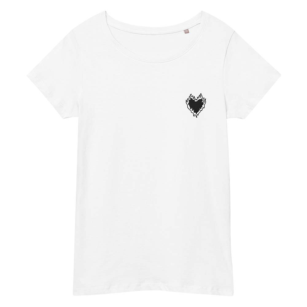 T-shirt Vintage Coeur Brodée Femme